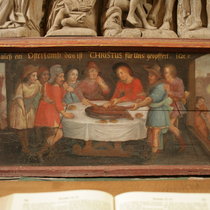 Passamahl - Darstellung auf der Predella des Altars in der Westenseer Catharinenkirche